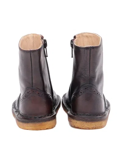 Pèpè Zip-detail Brogue Boots In Brown