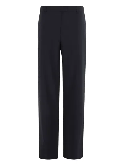 Herskind Tailored Blue Pinstripe Pants In Black