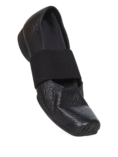 Uma Wang Leather Ballerina In Black