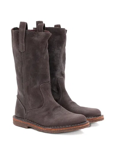 Pèpè Joanne Calf-leather Pull-on Boots In Gray