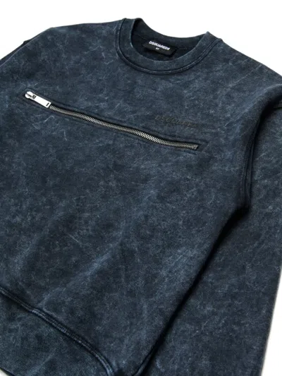 Dsquared2 Cotton Sweatshirt In Blue