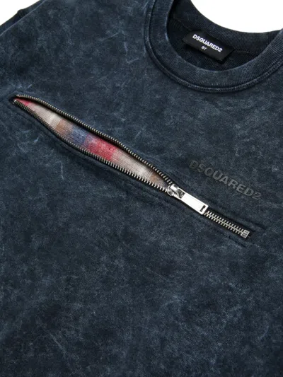 Dsquared2 Cotton Sweatshirt In Blue