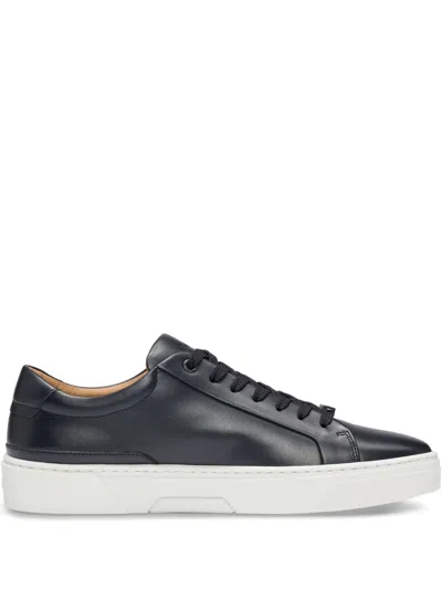 Hugo Boss Gary Leather Low-top Trainers With Branded Lace Loop In Black