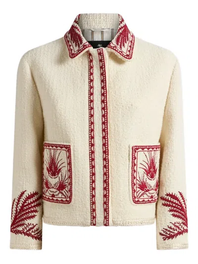 Etro Bouclé-effect Tweed Jacket In Neutral