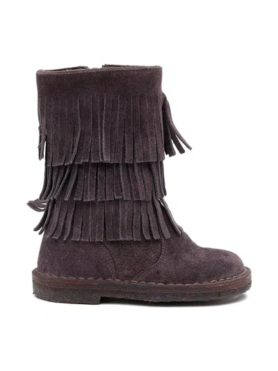 Pèpè Fringed Suede Boots In Brown