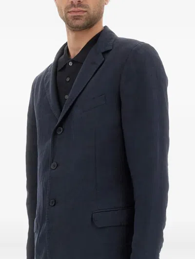 120% Lino Single Breasted Dress In Blue