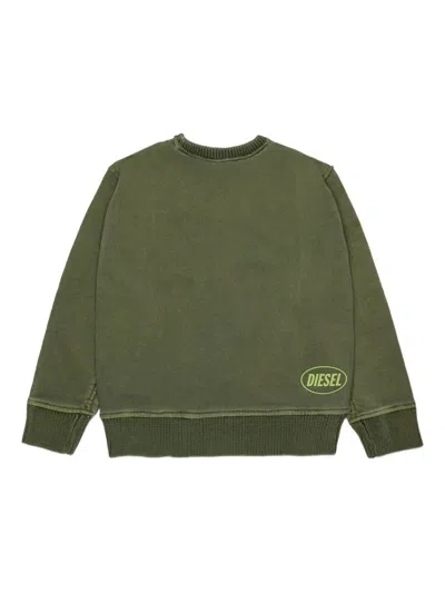 Diesel Kids Kobertoround Sweater In Green