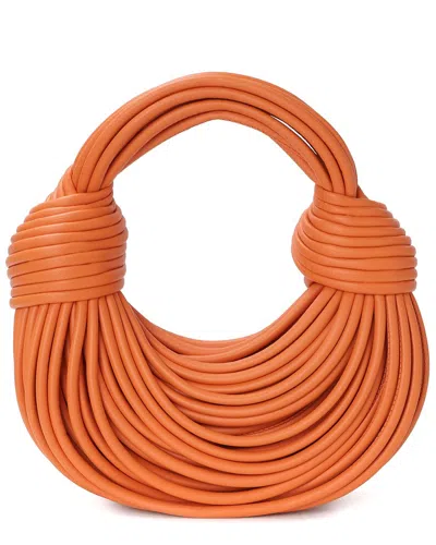 Tiffany & Fred Paris Smooth Leather String Bag In Orange