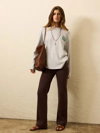 Faherty Sunwashed Slub Long-sleeve Relaxed T-shirt In Gray