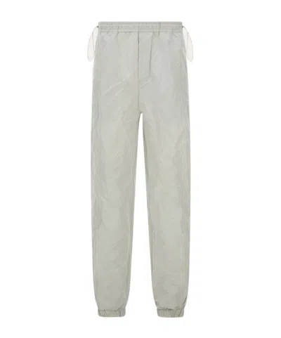 Ferragamo Logo Patch Drawstring Track Pants In Gray