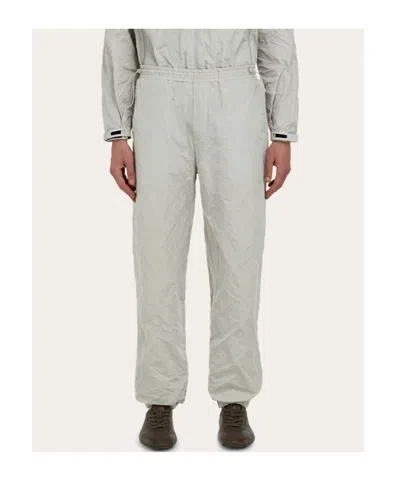 Ferragamo Logo Patch Drawstring Track Pants In Gray