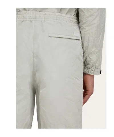 Ferragamo Logo Patch Drawstring Track Pants In Gray