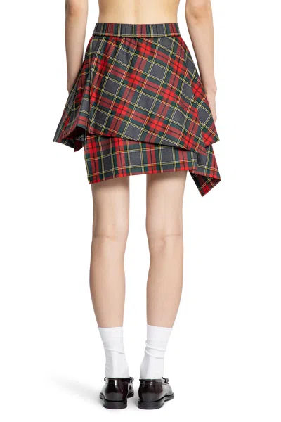 Vivienne Westwood Wool Mini Skirt With Tartan Pattern In Red