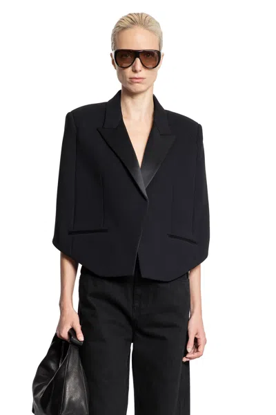 Khaite Severo Double Face Crepe Cape In Black