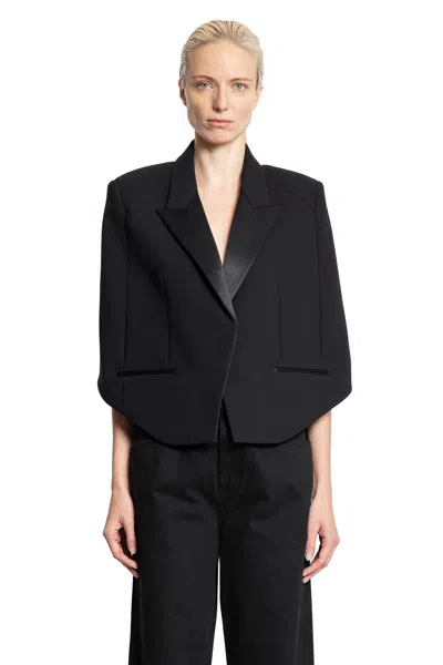 Khaite Severo Double Face Crepe Cape In Black