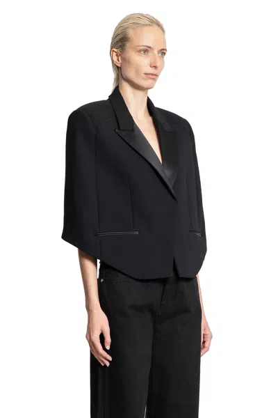 Khaite Severo Double Face Crepe Cape In Black