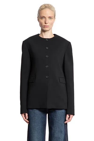 Khaite Jameson Buttoned Blazer In Black