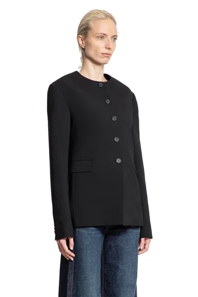 Khaite Jameson Buttoned Blazer In Black