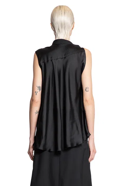 Sacai High Neck Sleeveless Top In Black