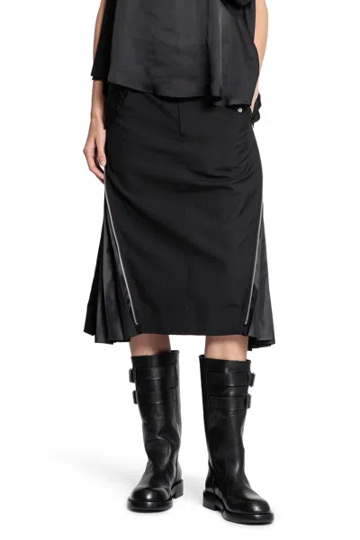 Sacai Suiting Mix Skirt In Black