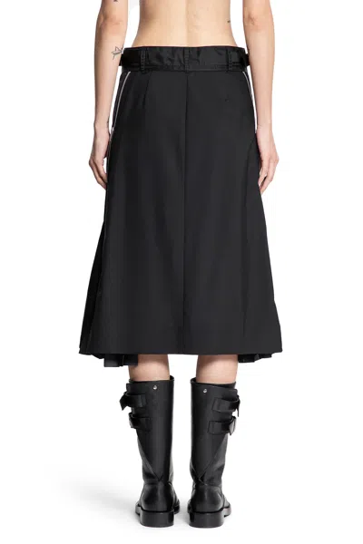 Sacai Suiting Mix Skirt In Black