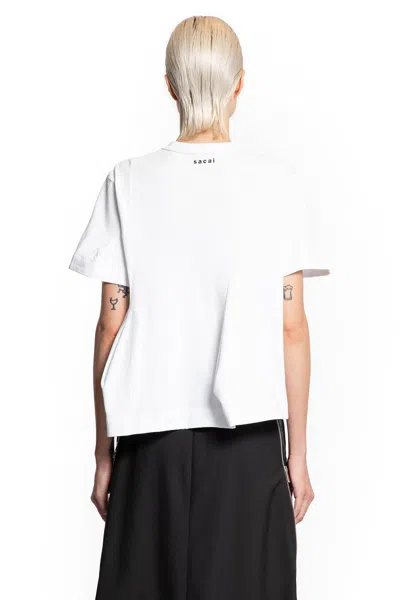 Sacai Where The Wild Things Are Cotton Jersey T-shirt In White