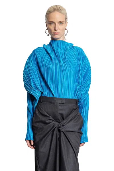 Litkovska Pleated Blouse In Blue
