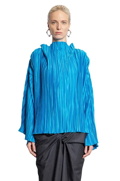 Litkovska Pleated Blouse In Blue