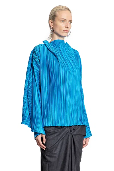 Litkovska Pleated Blouse In Blue