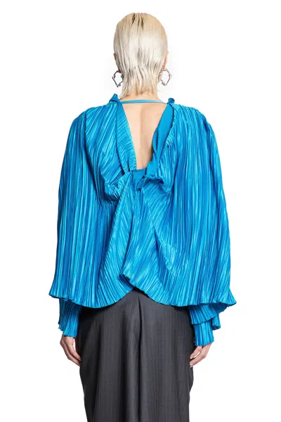 Litkovska Pleated Blouse In Blue