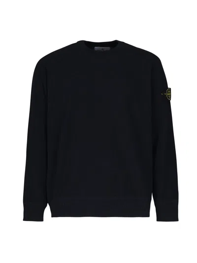 Stone Island Cotton Sweatshirt With Removable Logo Patch In Black