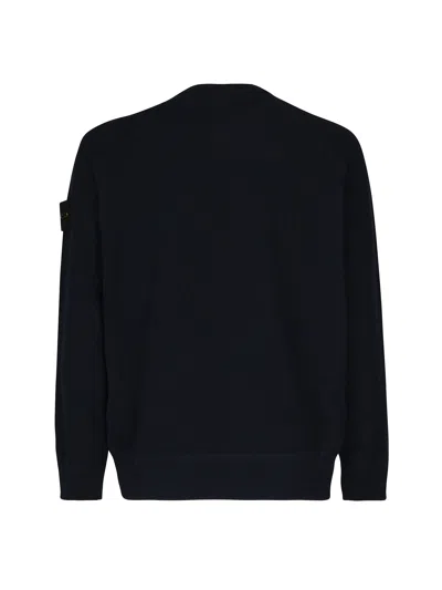 Stone Island Cotton Sweatshirt With Removable Logo Patch In Black
