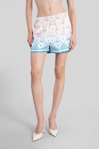 Casablanca Monogram Print Shorts In Blue