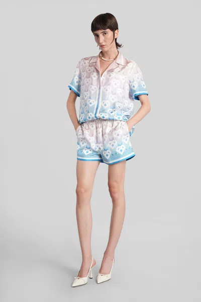 Casablanca Monogram Print Shorts In Blue