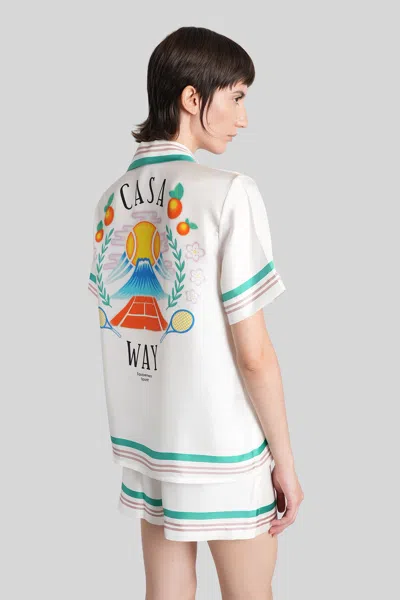 Casablanca Shirt In White Silk In White