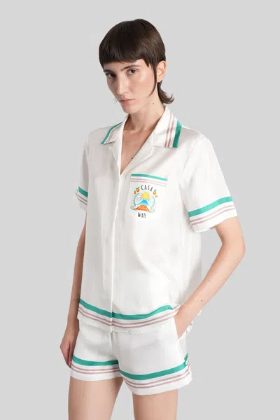 Casablanca Shirt In White Silk In White