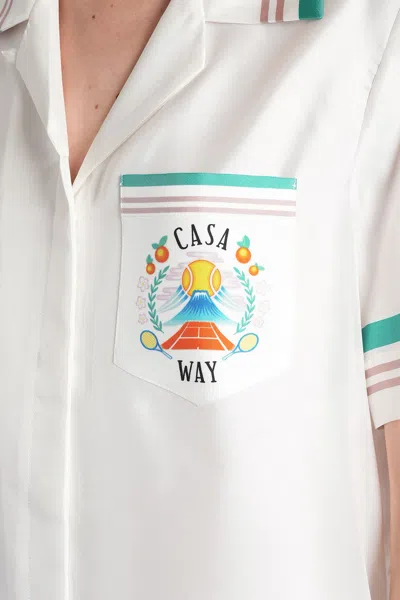 Casablanca Shirt In White Silk In White