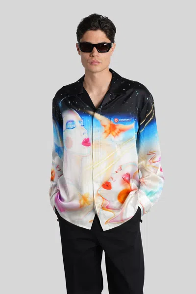 Casablanca Silk Print Shirt In Neutral