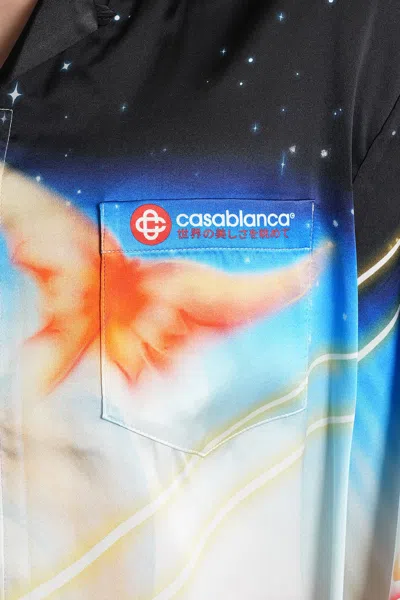 Casablanca Silk Print Shirt In Neutral