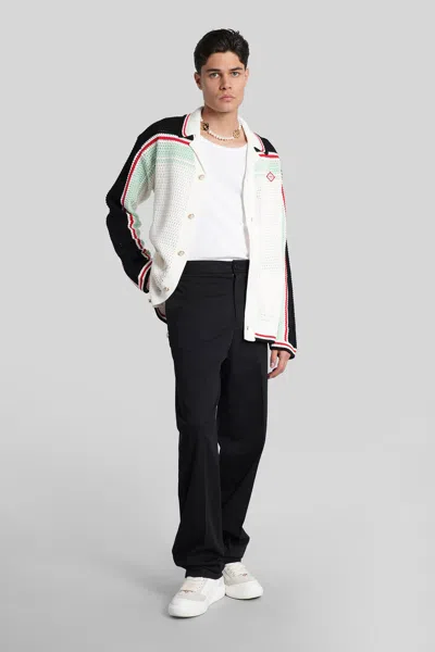 Casablanca Men's Faux Crochet Shirt In Black