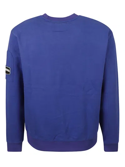 Duvetica Logo-patch Crewneck Sweatshirt In Blue