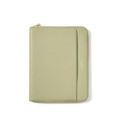 Aspinal Of London A5 Compact Organiser Padfolio In Green