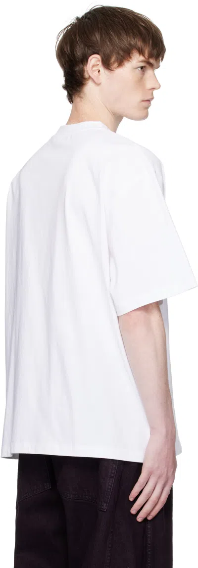 We11 Done White Multi Rainbow Logo T-shirt In White