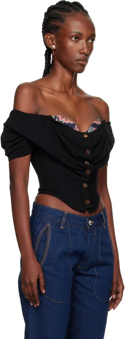 Vivienne Westwood Puff Sleeves Knitwear For A Chic Look In Black