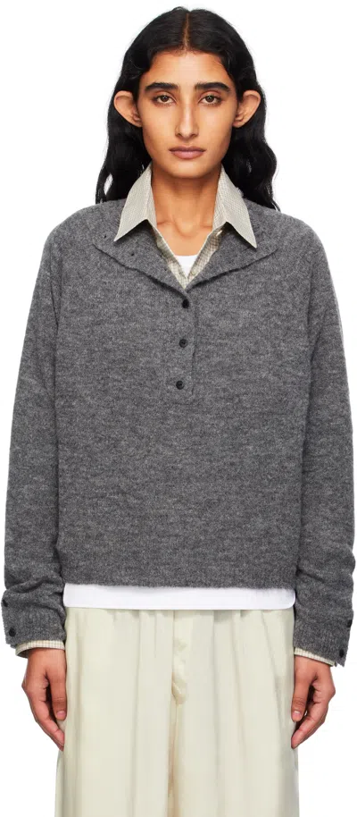 Cordera Gray Baby Alpaca Sweater In Gray
