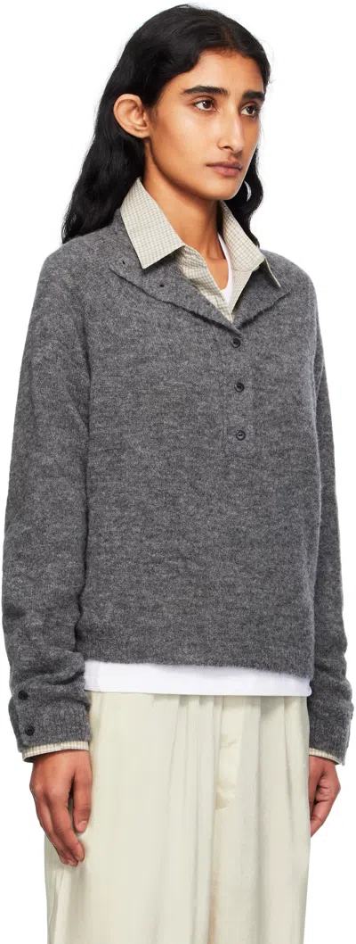 Cordera Gray Baby Alpaca Sweater In Gray