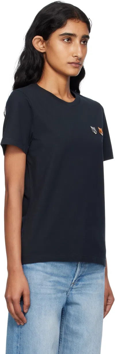 Maison Kitsuné Double Bold Fox Head Comfort Tee-shirt In Black