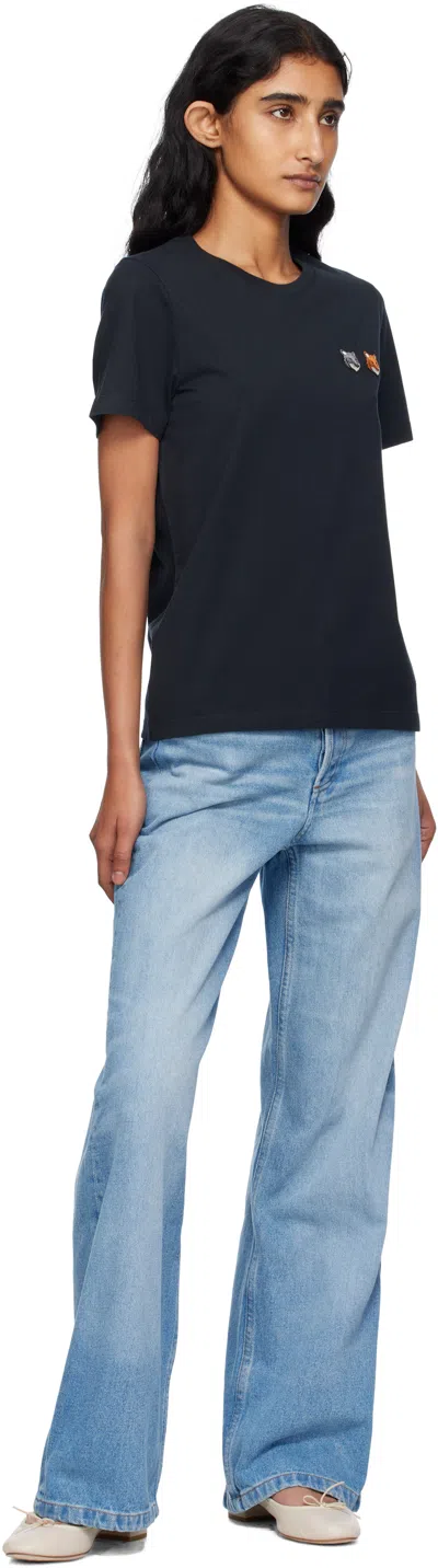 Maison Kitsuné Double Bold Fox Head Comfort Tee-shirt In Black