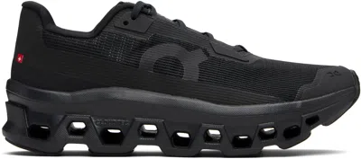On Cloudmster Void Rubber-trimmed Mesh Running Sneakers In Black