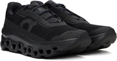 On Cloudmster Void Rubber-trimmed Mesh Running Sneakers In Black